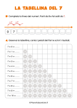 Scheda didattica sulla tabellina del 7 per la classe seconda nr. 1