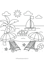 Disegno sul mare da colorare per bambini nr. 54