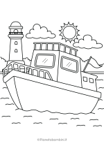 Disegno sul mare da colorare per bambini nr. 64