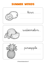 Parole dell'estate in inglese in corsivo da stampare nr. 2