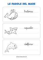 Parole del mare in corsivo da stampare nr. 1