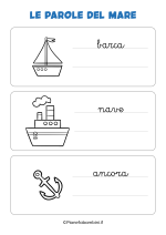 Parole del mare in corsivo da stampare nr. 5