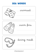 Parole del mare in inglese in corsivo da stampare nr. 4