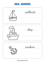 Parole del mare in inglese in corsivo da stampare nr. 5