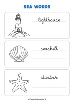 Parole del mare in inglese in corsivo da stampare nr. 6