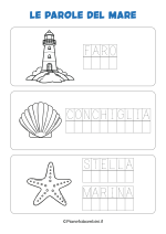 Parole del mare in stampatello da stampare nr. 6