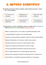 Scheda didattica sul metodo scientifico sperimentale per la classe terza nr. 3