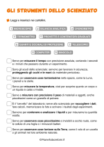 Scheda didattica sugli strumenti dello scienziato per la classe terza nr. 1
