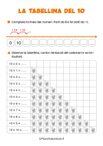 Scheda didattica sulla tabellina del 10 per la classe seconda nr. 1