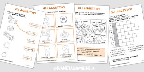 Schede didattiche sugli aggettivi per alunni BES della Scuola Primaria