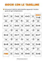 Gioco del labirinto con i risultati delle moltiplicazioni nr. 4