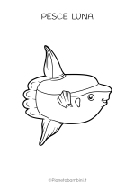 Pesce luna da stampare e colorare