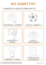 Scheda didattica sugli aggettivi per alunni BES della Scuola Primaria nr. 3