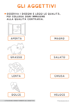 Scheda didattica sugli aggettivi per alunni BES della Scuola Primaria nr. 4