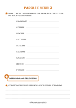 Scheda didattica su parole e verbi in italiano per stranieri e BES nr. 3