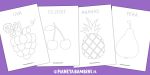Schede di pregrafismo sulla frutta da stampare