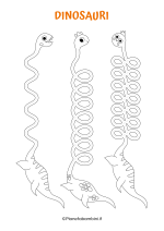 Scheda di pregrafismo sui dinosauri con le linee nr. 5