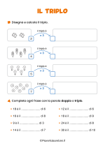 Scheda didattica sul triplo per la classe seconda della Scuola Primaria