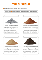 Scheda didattica sui tipi di suolo per la classe terza