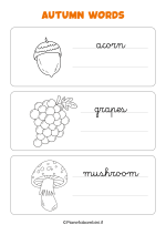 Scheda sulle parole dell'autunno in inglese in corsivo nr. 4