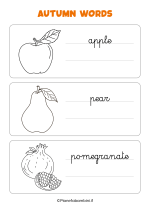 Scheda sulle parole dell'autunno in inglese in corsivo nr. 5