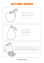 Scheda sulle parole dell'autunno in inglese in stampatello nr. 5