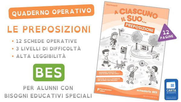 Quaderno operativo delle preposizioni per alunni BES della Scuola Primaria