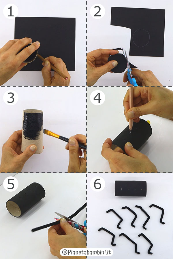 Istruzioni per creare il ragno con rotolo di carta 1 Passaggi per creare il ragno con rotolo di carta 1