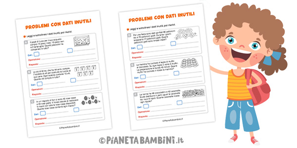 Problemi con dati inutili per la classe seconda della Scuola Primaria