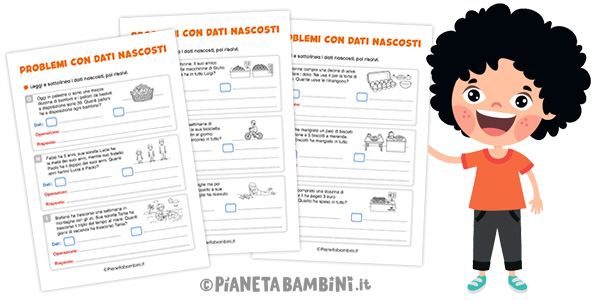 Problemi con dati nascosti per la classe seconda della Scuola Primaria