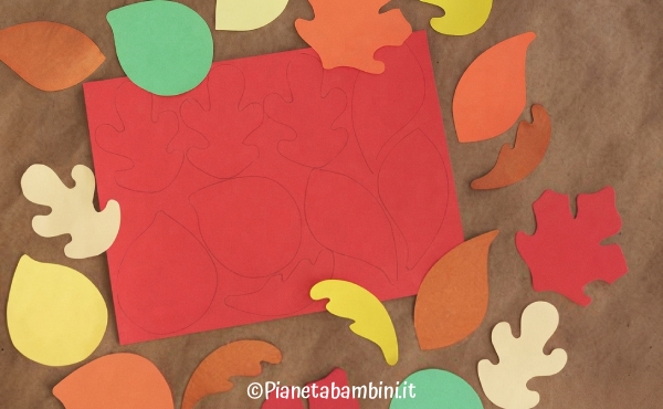 Ritaglio delle foglie per l'albero autunnale da parete
