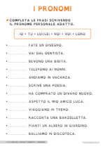 Scheda didattica sui pronomi per alunni BES della Scuola Primaria nr. 3